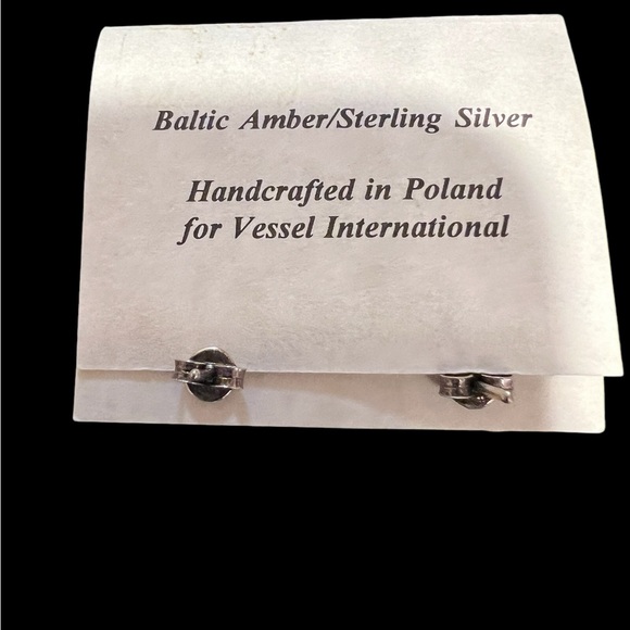 Genuine Baltic Amber brooch, and matching earrings. Very beautiful new - Picture 5 of 5